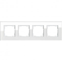 Рамка 4-постовая Gira Esprit белое стекло 021412
