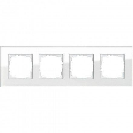 Рамка 4-постовая Gira Esprit белое стекло 021412