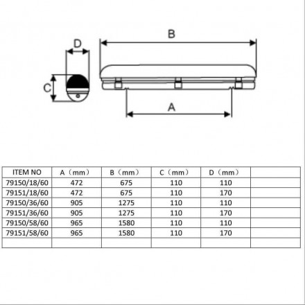 Потолочный светильник Lucide Linea Aqua 79150/58/60