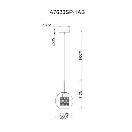 Светильник подвесной Arte Lamp Manchester A7620SP-1AB