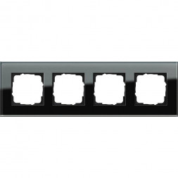 Рамка 4-постовая Gira Esprit черное стекло 021405