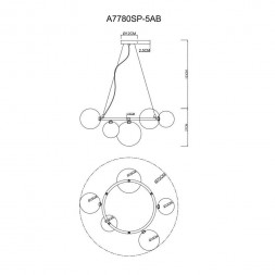 Люстра подвесная Arte Lamp Albus A7780SP-5AB