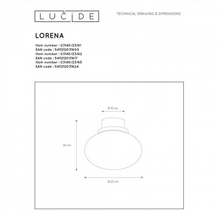 Потолочный светильник Lucide Lorena 03140/23/61