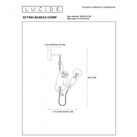 Бра Lucide Extravaganza Chimp 10202/01/30