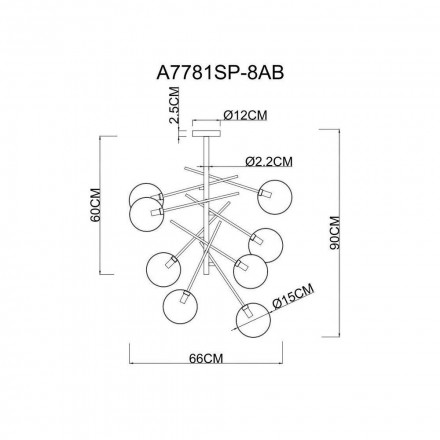 Люстра подвесная Arte Lamp Severus A7781SP-8AB