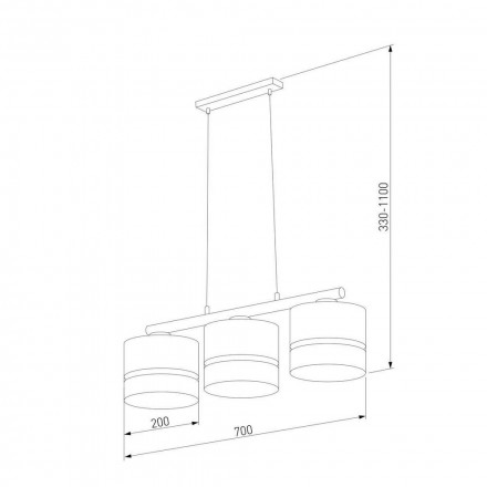 Подвесная люстра TK Lighting 6545 6456 Paglia Black