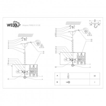 Подвесная люстра Wedo Light Lillias 70692.01.01.06