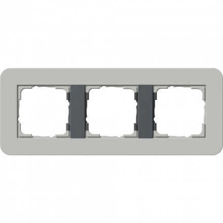 Рамка 3-постовая Gira E3 серый/антрацит 0213422