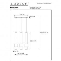 Подвесная люстра Lucide Margary 24402/15/30