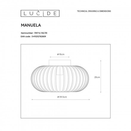 Потолочный светильник Lucide Manuela 78174/40/33