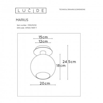 Потолочный светильник Lucide Marius 74114/01/02