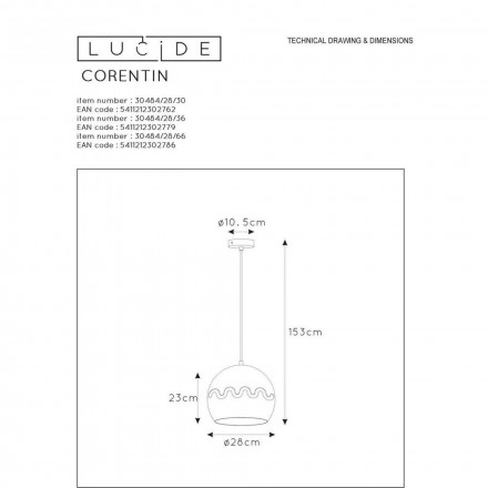 Подвесной светильник Lucide Corentin 30484/28/36