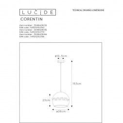 Подвесной светильник Lucide Corentin 30484/28/66