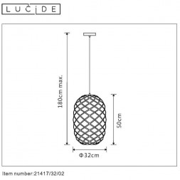 Подвесной светильник Lucide Wolfram 21417/32/02