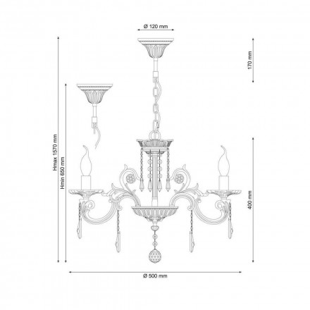 Подвесная люстра Lucia Tucci Napoli 148.5 White Antique
