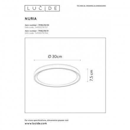 Потолочный светильник Lucide Nuria 79182/18/31