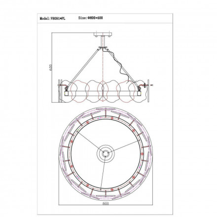 Подвесной светильник Moderli Square V8091-PL
