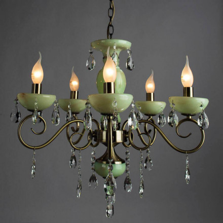 Люстра подвесная Arte Lamp Onyx Green A9592LM-5AB