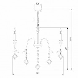 Подвесная люстра Eurosvet Telao 10120/8 золото/тонированный хрусталь Strotskis Smart