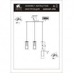 Светильник подвесной Arte Lamp Aries A8983SP-3PB