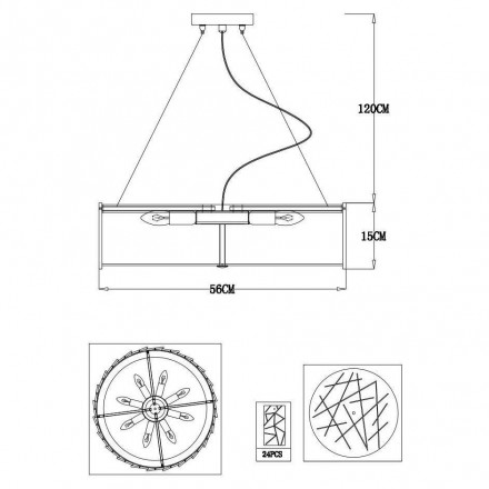 Светильник подвесной Arte Lamp Galatea A1222LM-8CC