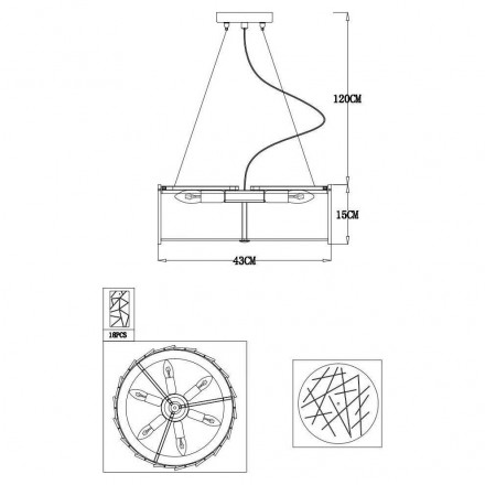 Светильник подвесной Arte Lamp Galatea A1222SP-6CC