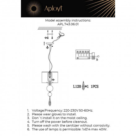 Светильник подвесной Aployt Dorian APL.743.06.01