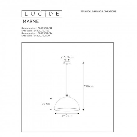 Подвесной светильник Lucide Marne 30485/40/41