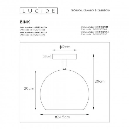 Спот Lucide Bink 45150/01/44