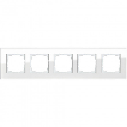 Рамка 5-постовая Gira Esprit белое стекло 021512