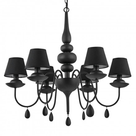 Подвесная люстра Ideal Lux Blanche SP6 Nero 111872