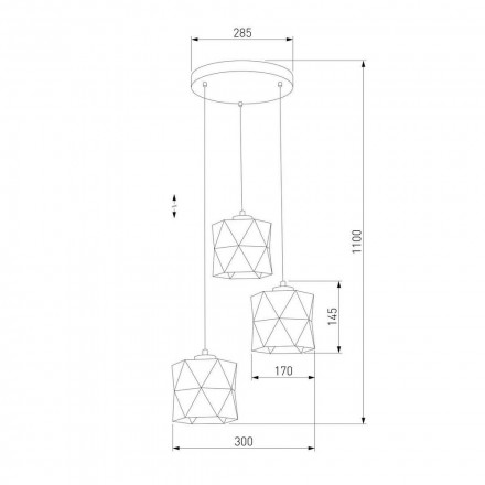 Подвесная люстра TK Lighting 1045 Siro Black Gold