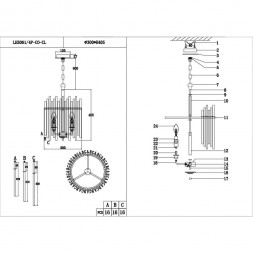 Подвесная люстра Lumien Hall Alte LH3061/4P-CO-CL