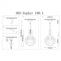 Подвесной светильник Lucia Tucci Zephyr 199.1 D720 Alluminio