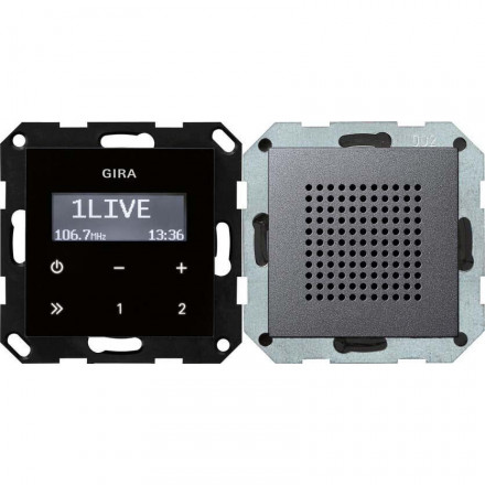 Радиоприемник RDS Gira System 55 с громкоговорителем антрацит 228028