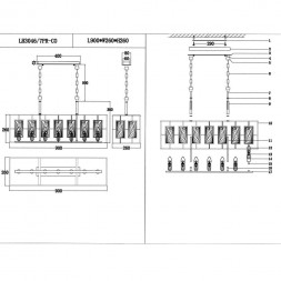 Подвесная люстра Lumien Hall Barumini LH3046/7PR-CO