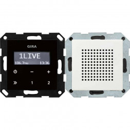 Радиоприемник RDS Gira System 55 с громкоговорителем чисто-белый глянцевый 228003