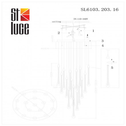 Подвесная люстра ST Luce Faenza SL6103.203.16