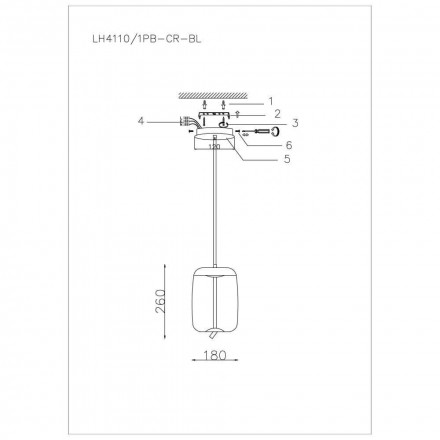 Подвесной светильник Lumien Hall Avila LH4110/1PB-CR-BL