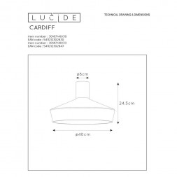 Потолочный светильник Lucide Cardiff 30187/40/30