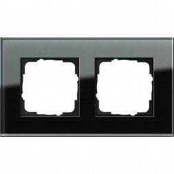 Рамка 2-постовая Gira Esprit черное стекло 021205