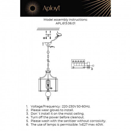 Светильник подвесной Aployt Korin APL.613.06.01