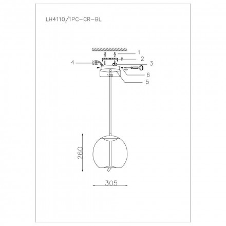 Подвесной светильник Lumien Hall Avila LH4110/1PC-CR-BL