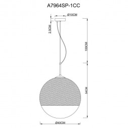 Светильник подвесной Arte Lamp Jupiter Chrome A7964SP-1CC