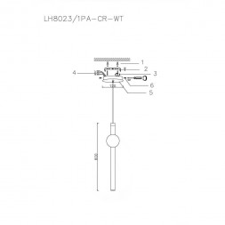 Подвесной светильник Lumien Hall Greniya LH8023/1PA-CR-WT