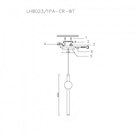 Подвесной светильник Lumien Hall Greniya LH8023/1PA-CR-WT