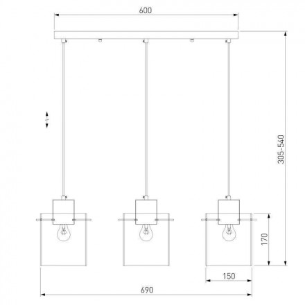 Подвесной светильник Eurosvet Trim 50227/3 дымчатый