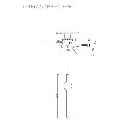 Подвесной светильник Lumien Hall Greniya LH8023/1PB-GD-WT