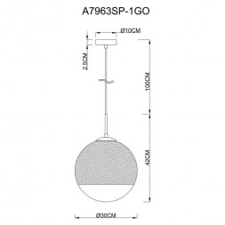 Светильник подвесной Arte Lamp Jupiter Gold A7963SP-1GO