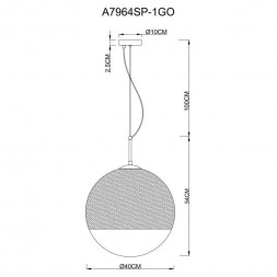 Светильник подвесной Arte Lamp Jupiter Gold A7964SP-1GO